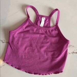 GIRLS Zella Magenta Ribbed Crop Top